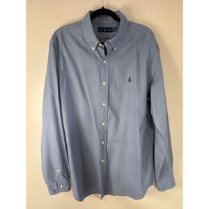 Ralph Lauren Men's Long Sleeve Button Down Shirt Classic Fit Blue Size XL